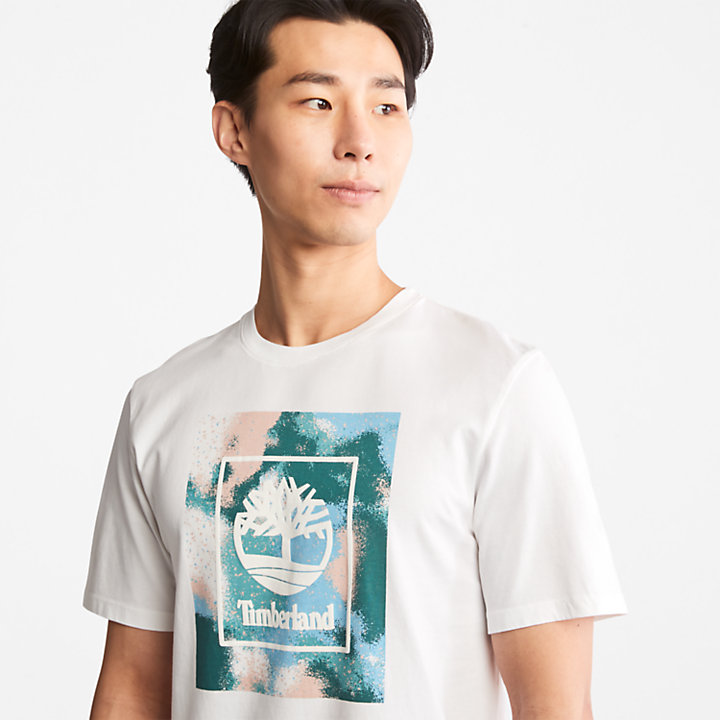 T-Shirt mit Storytelling-Logo für Herren in Weiß-