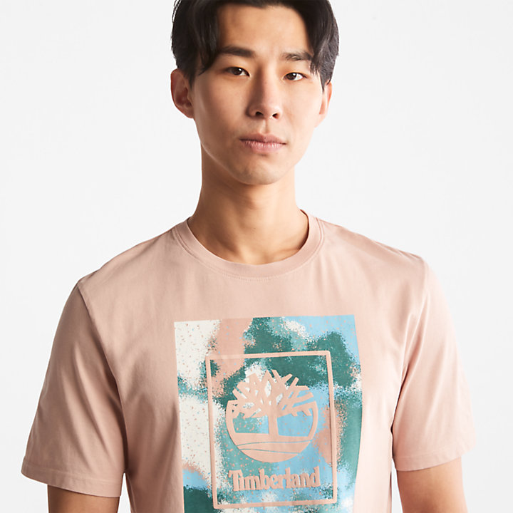 T-Shirt mit Storytelling-Logo für Herren in Pink-