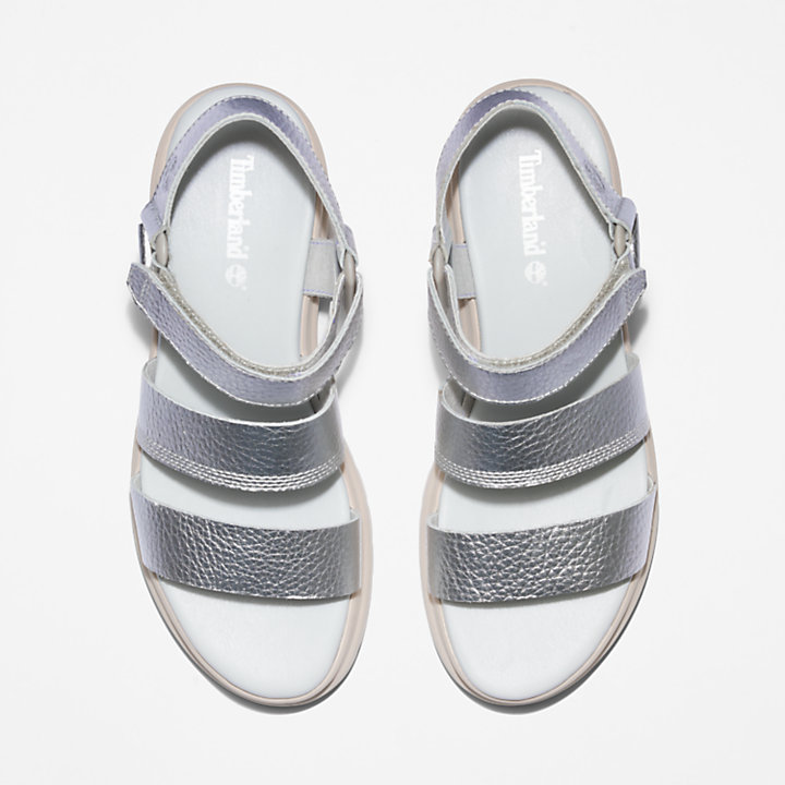 London Vibe Sandaal met enkelbandje voor dames in zilver-