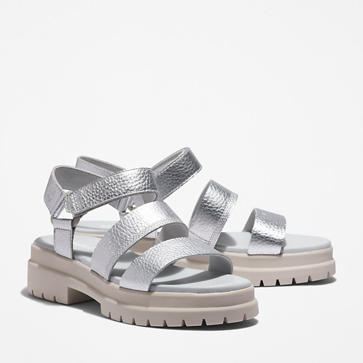 London Vibe Ankle-Strap Sandal for Women in Silver-