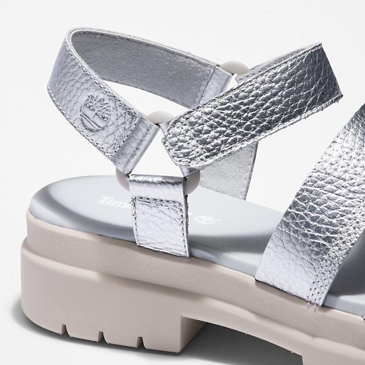 London Vibe Sandaal met enkelbandje voor dames in zilver-