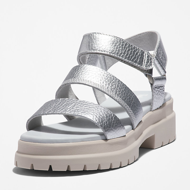 London Vibe Ankle-Strap Sandal for Women in Silver-