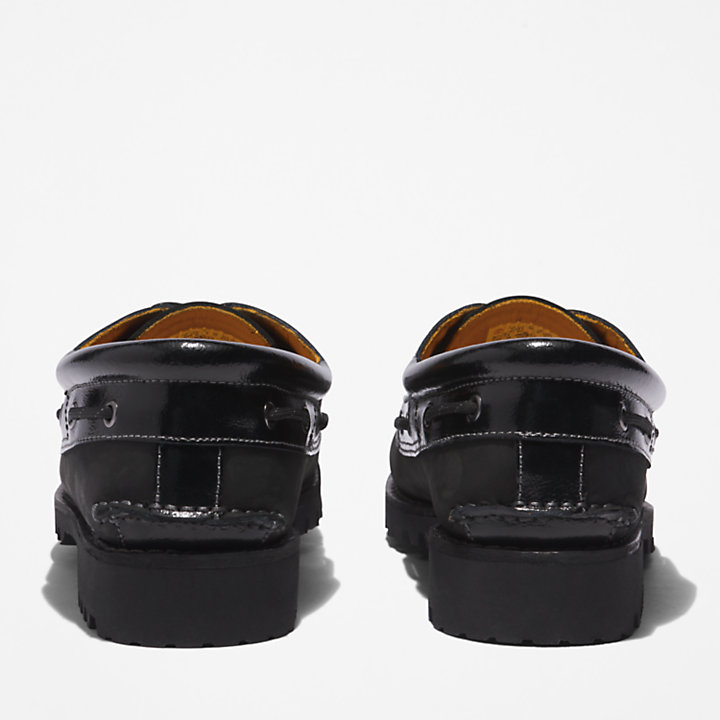 Timberland® 3-Eye Lug Handsewn Boat Shoe for Men in Black-