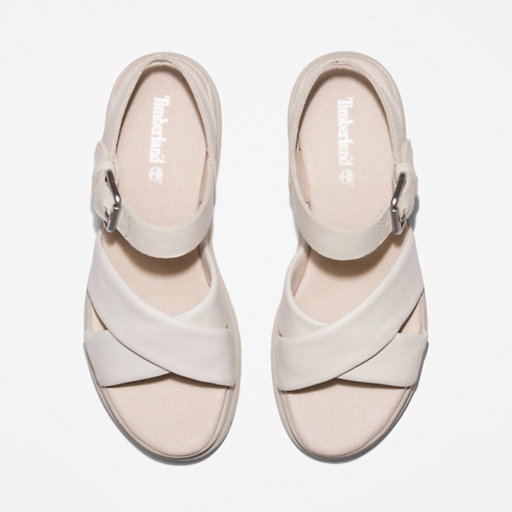 London Vibe Sandaal met enkelbandje voor dames in wit-