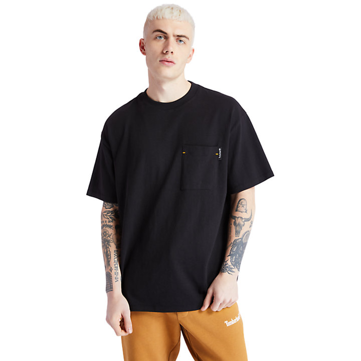 Camiseta Workwear en Algodón Orgánico para Hombre en color negro-