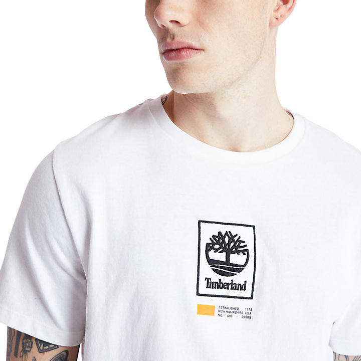 Square Tree Logo T-Shirt for Men in White-