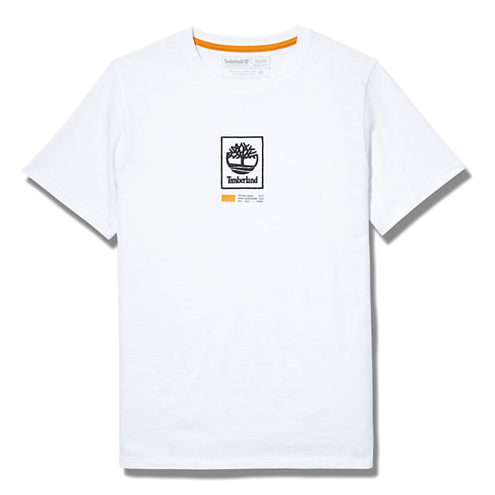 Square Tree Logo T-shirt voor Heren in wit-