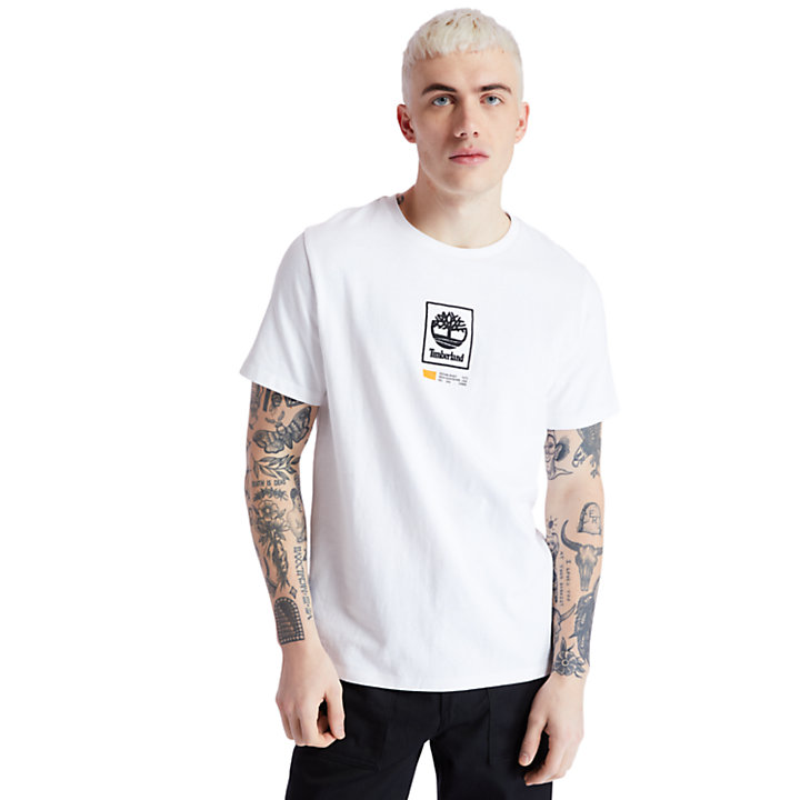 Square Tree Logo T-Shirt for Men in White-