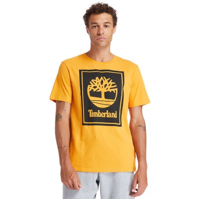 Stack Logo T-Shirt for Men in Orange | Timberland