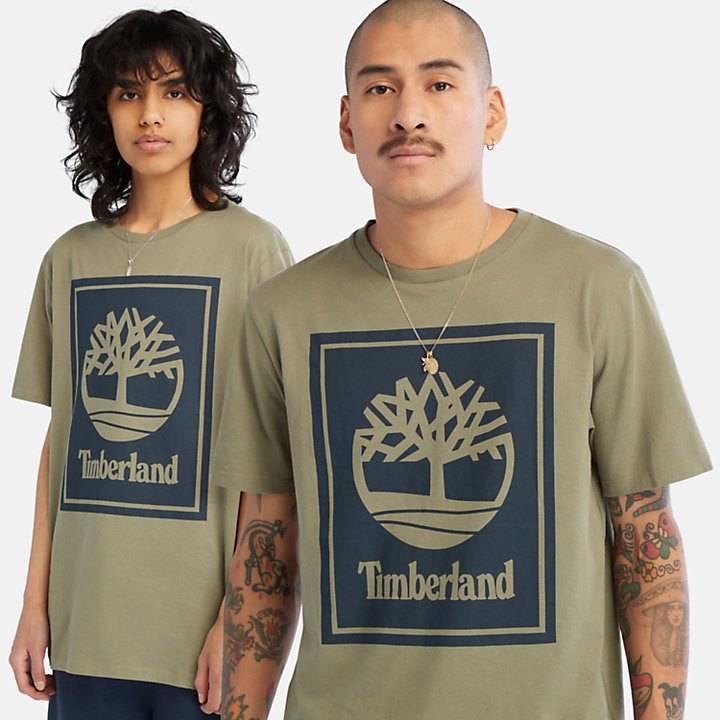 Tree Logo T-Shirt for All Gender in Green-
