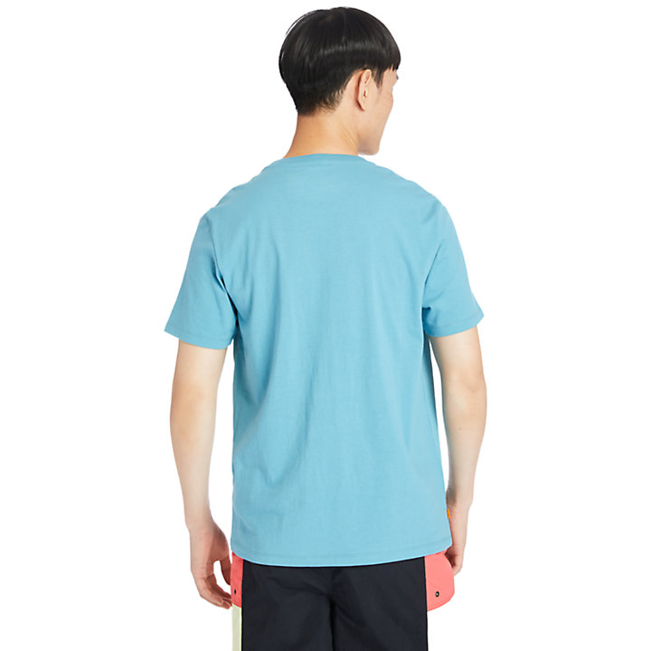 Camiseta con Logotipo Stack para Hombre en azul verdoso-