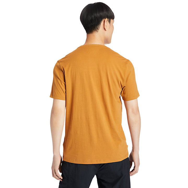 Stack Logo T-Shirt for Men in Orange/White-