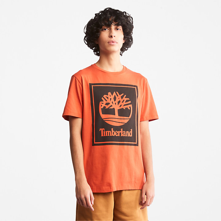 T-Shirt mit Baum-Logo für All Gender in Orange-