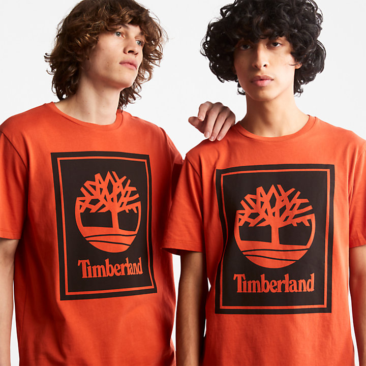 T-Shirt mit Baum-Logo für All Gender in Orange-