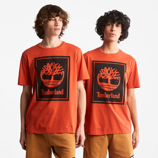 T-shirt à logo arbre pour unisexe en orange | Timberland
