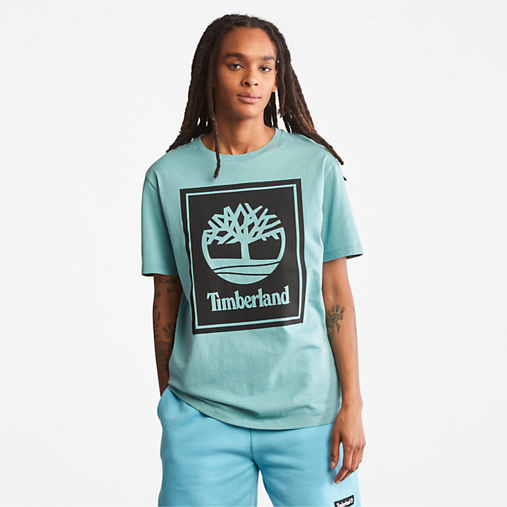 T-shirt à logo arbre pour unisexe en bleu sarcelle-