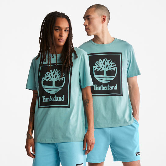 T-shirt da All Gender con Logo ad Albero in verde acqua | Timberland