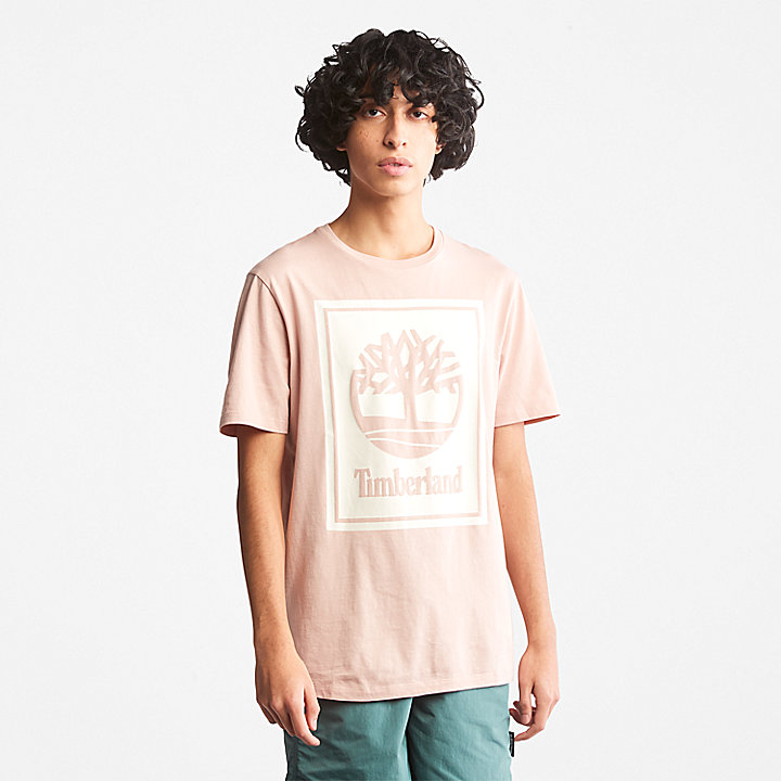 T-shirt à logo arbre pour unisexe en rose