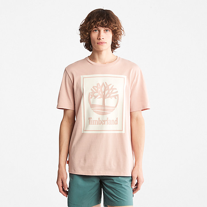 T-shirt à logo arbre pour unisexe en rose