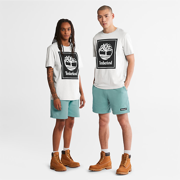 All Gender Stack Logo T-Shirt in White | Timberland