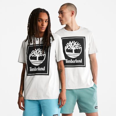 T-shirt Stack Logo Sem Género em branco | Timberland