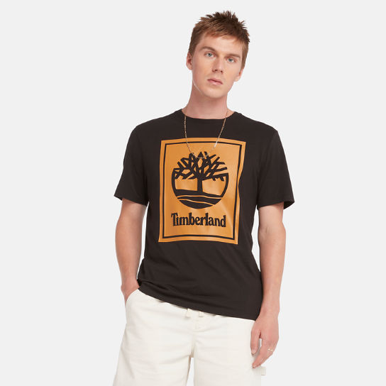 T-shirt à logo arbre pour unisexe en noir | Timberland