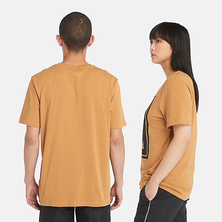 T-shirt da All Gender Stack Logo in arancione/nero