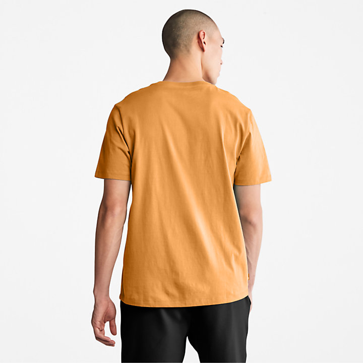 T-shirt à logo Stack pour homme en orange/noir-