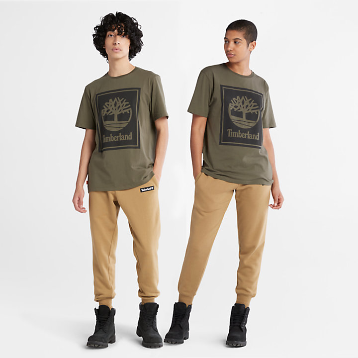 Stack Logo T-Shirt for Men in Green-