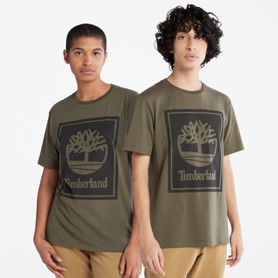 Stack Logo T-Shirt for Men in Green 