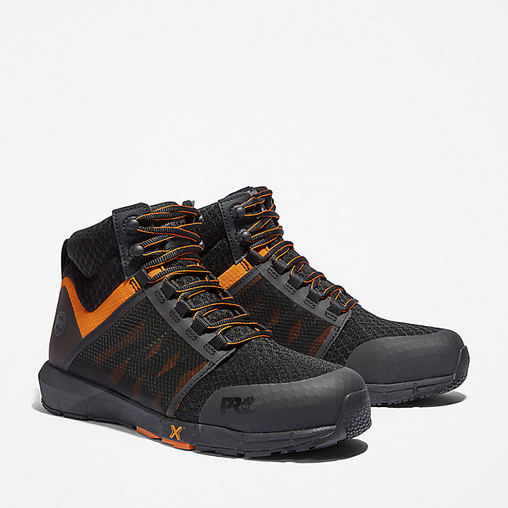 Radius Alloy-Toe Work Boot for Men in Black and Orange