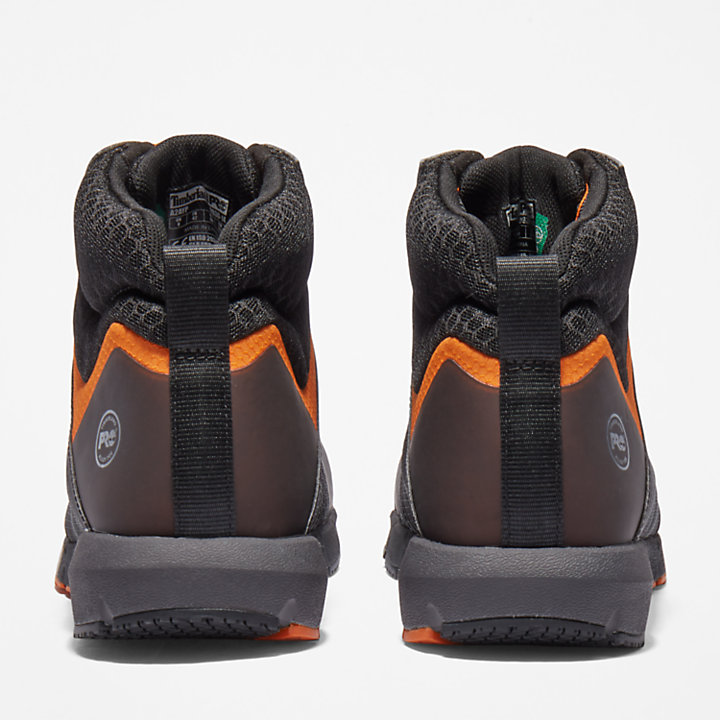 Radius Alloy-Toe Work Boot for Men in Black and Orange-