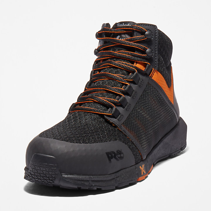 Radius Alloy-Toe Work Boot for Men in Black and Orange-
