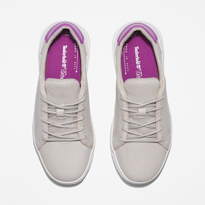 Seneca Bay Leather Trainer for Youth in White-