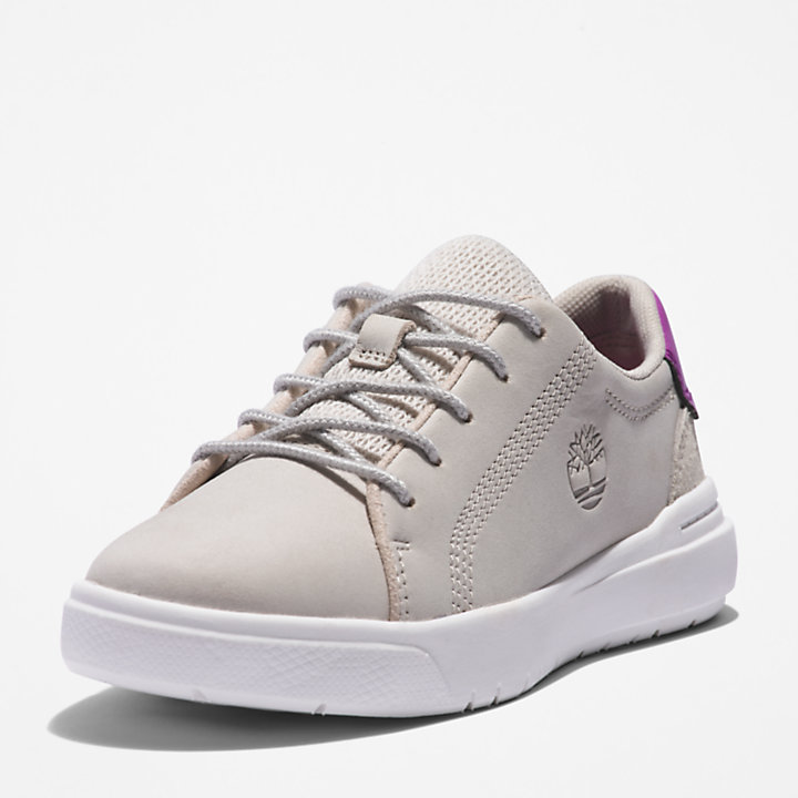 Seneca Bay Leather Trainer for Kids in White-