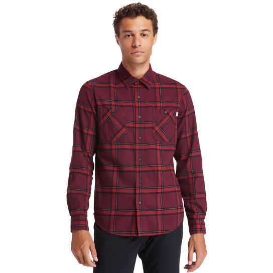 Nashua River Heavy Flannel Check Shirt for Men in Burgundy | Timberland
