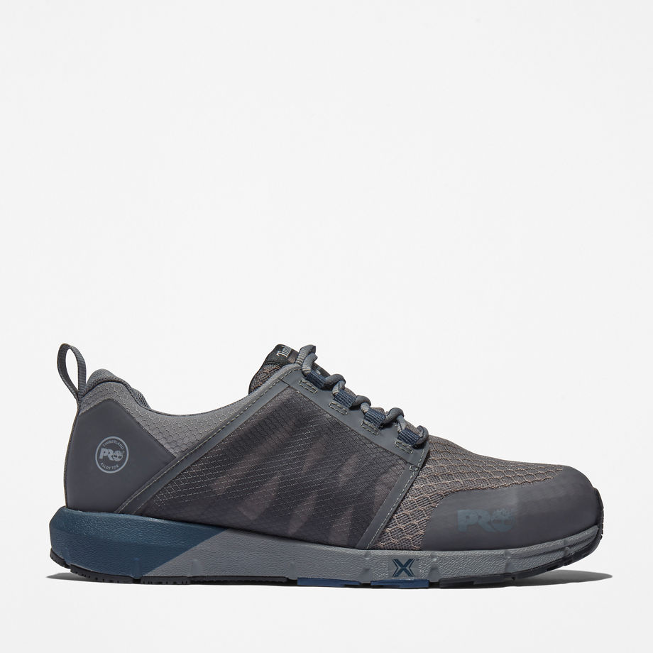 Timberland Radius Alloy-toe Work Shoe For Men In Grey And Blue Grey