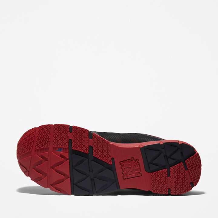 Zapato de trabajo Radius Alloy-Toe para hombre en color negro y rojo-