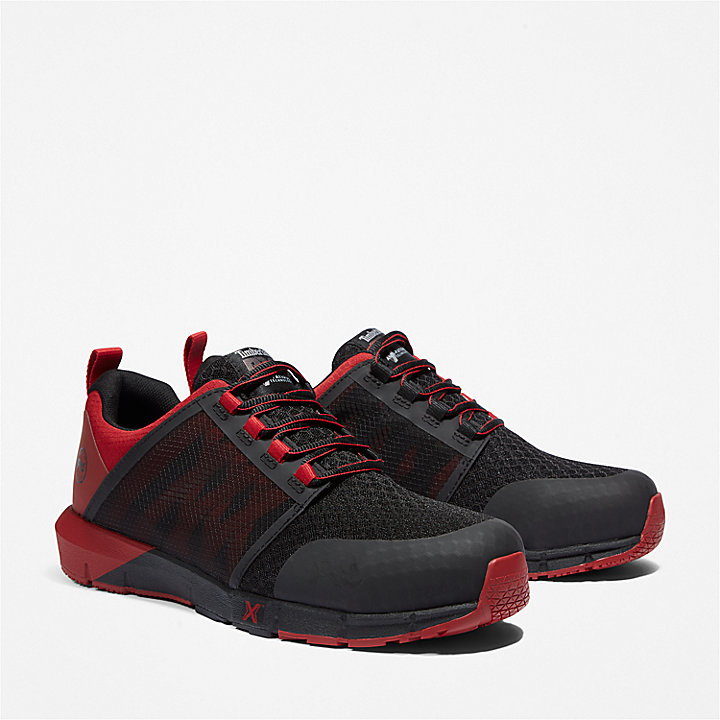 Zapato de trabajo Radius con Puntera de Aleación para Hombre en negro y rojo