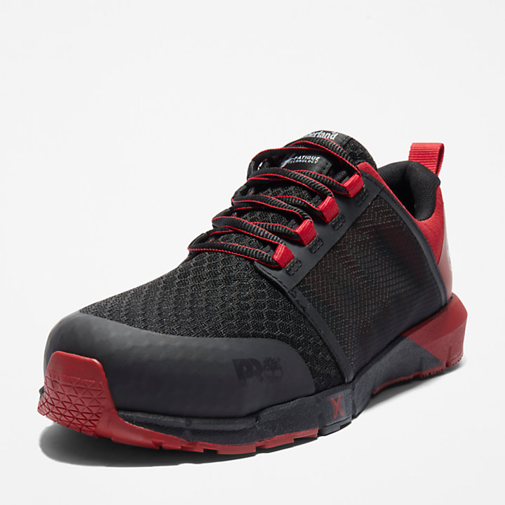 Zapato de trabajo Radius con Puntera de Aleación para Hombre en negro y rojo-