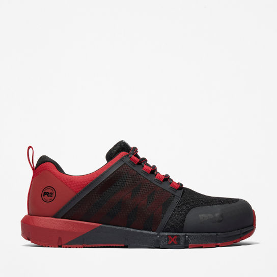 Zapato de trabajo Radius Alloy-Toe para hombre en color negro y rojo | Timberland