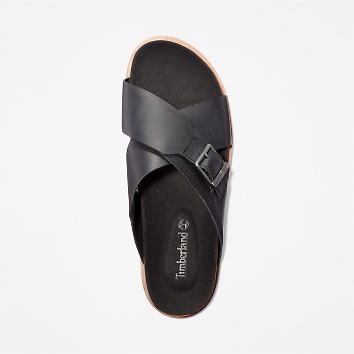 Amalfi Vibes Cross Slide Sandal for Men in Black-