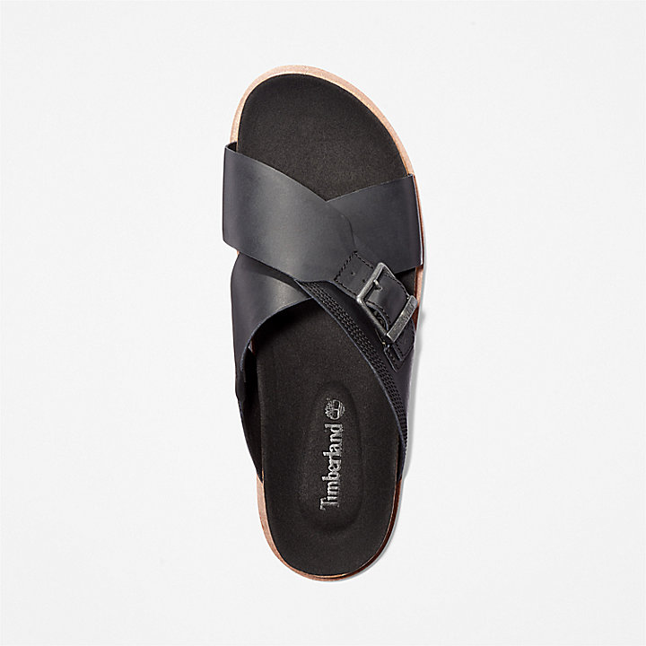 Sandalo a Fascia Incrociata Amalfi Vibes da Uomo in colore nero