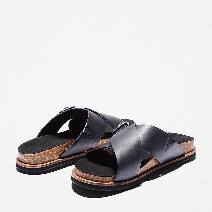 Amalfi Vibes Cross-strap Slide Sandal for Men in Black