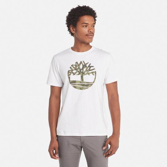Camiseta con Logotipo de Camuflaje para Hombre en blanco | Timberland
