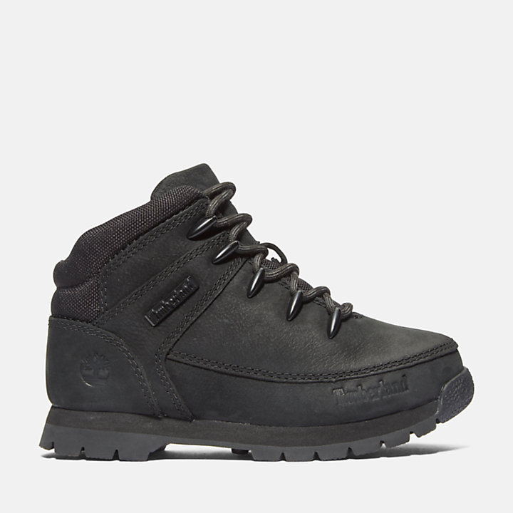 Euro Sprint Mid Hiker for Youth in Black Nubuck-