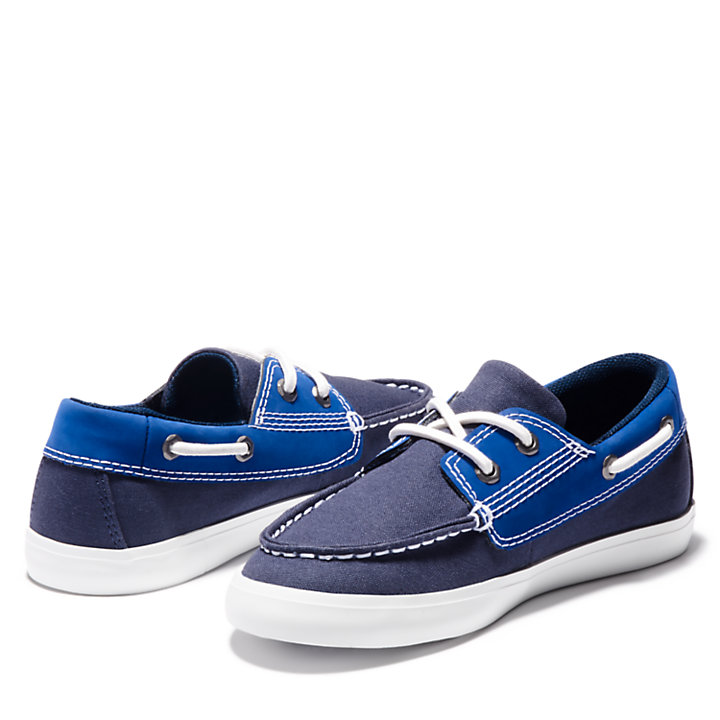 Newport Bay Boat Shoe for Youth in Navy-