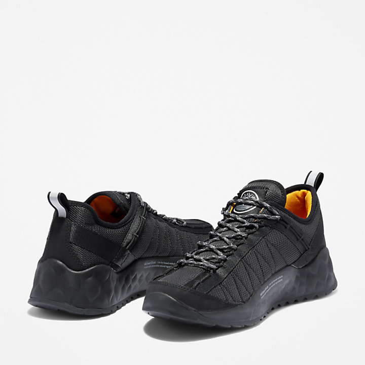 Solar Wave Mesh Sneaker for Men in Monochrome Black-