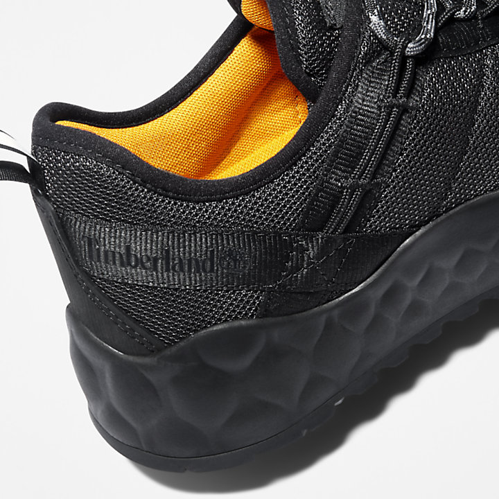 Solar Wave Mesh Sneaker for Men in Monochrome Black-