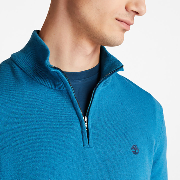 Cohas Brook Zip-neck Sweater for Men in Blue-